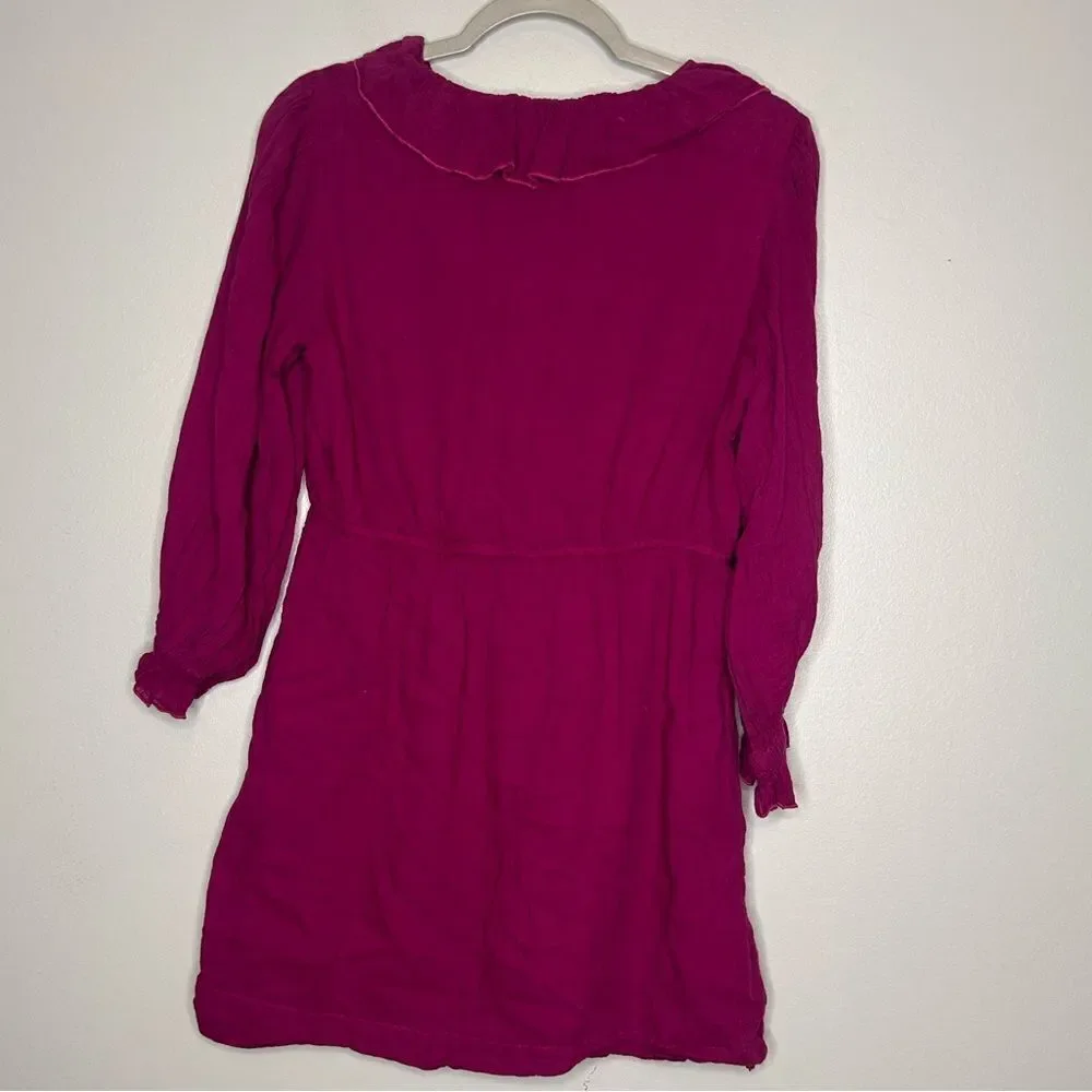 Free People Ruffle V Neck Mini Dress